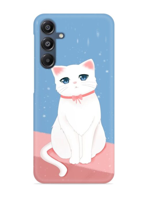 Cute White Cat Snap Case for Samsung Galaxy A16 (5G)