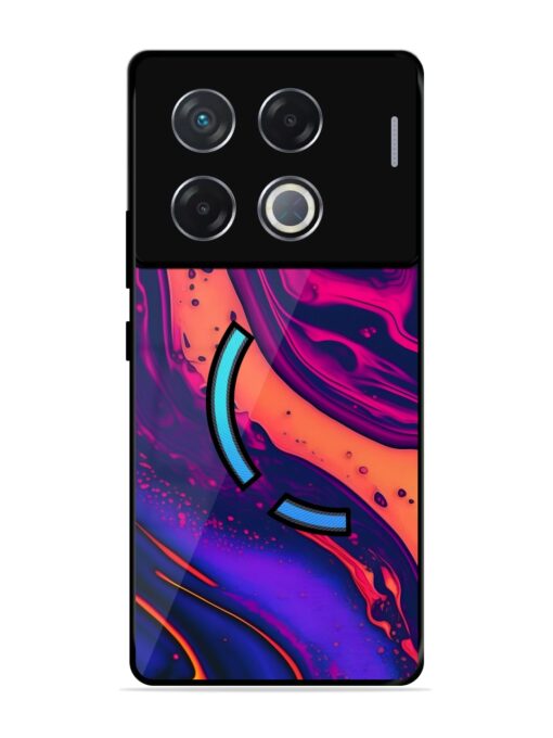 Fluid Blue Pink Art Glossy Metal Phone Cover for Infinix Gt 20 Pro (5G)