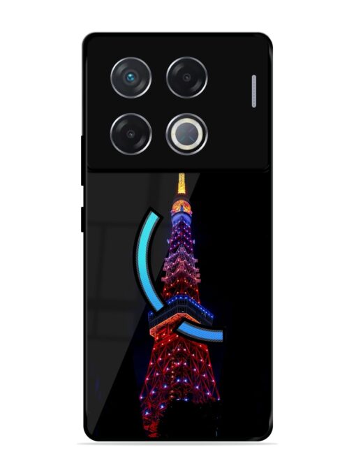 Eiffel Tower Night View Glossy Metal Phone Cover for Infinix Gt 20 Pro (5G)