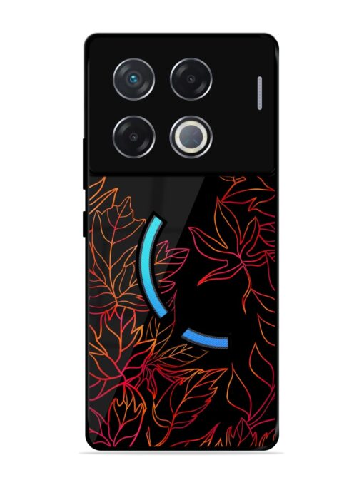 Red Floral Pattern Glossy Metal Phone Cover for Infinix Gt 20 Pro (5G)