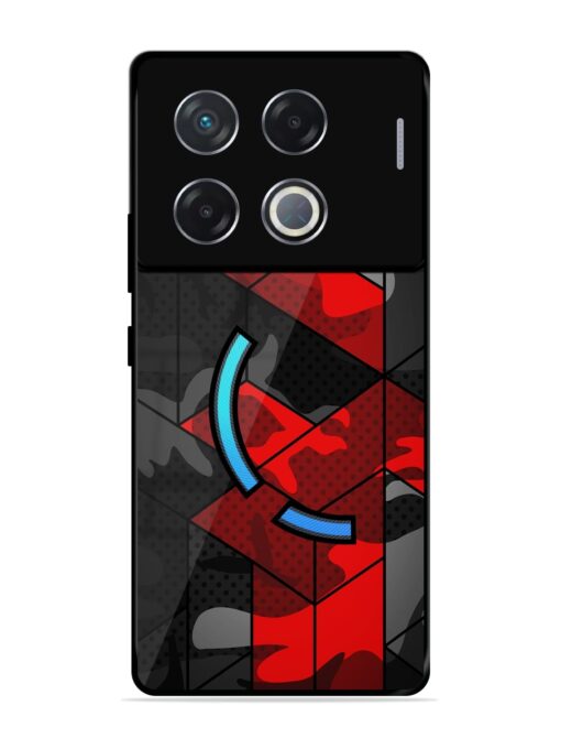 Royal Red Camouflage Pattern Glossy Metal Phone Cover for Infinix Gt 20 Pro (5G)