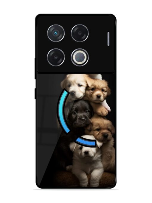 Cute Baby Dogs Glossy Metal Phone Cover for Infinix Gt 20 Pro (5G)