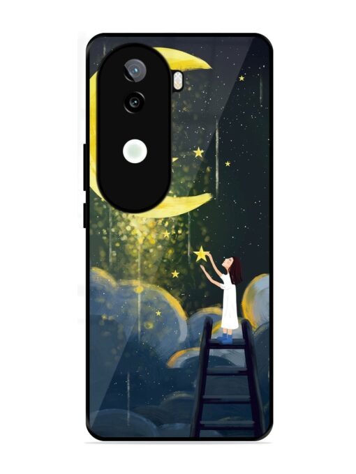 Moonlight Healing Night Illustration Glossy Metal TPU Phone Cover for Iqoo Z9S (5G)