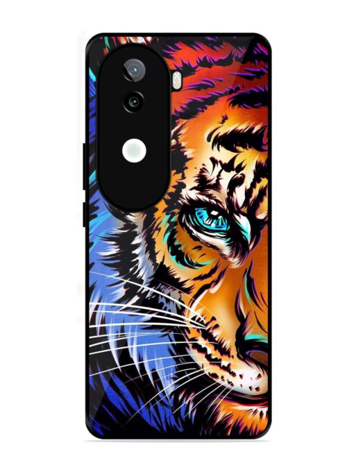 Colorful Lion Art Glossy Metal Phone Cover for Iqoo Z9S (5G)