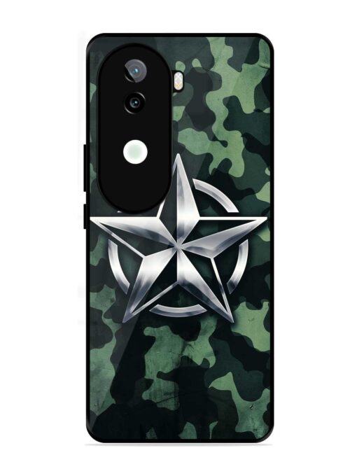 Indian Army Star Design Glossy Metal Phone Cover for Iqoo Z9S (5G)