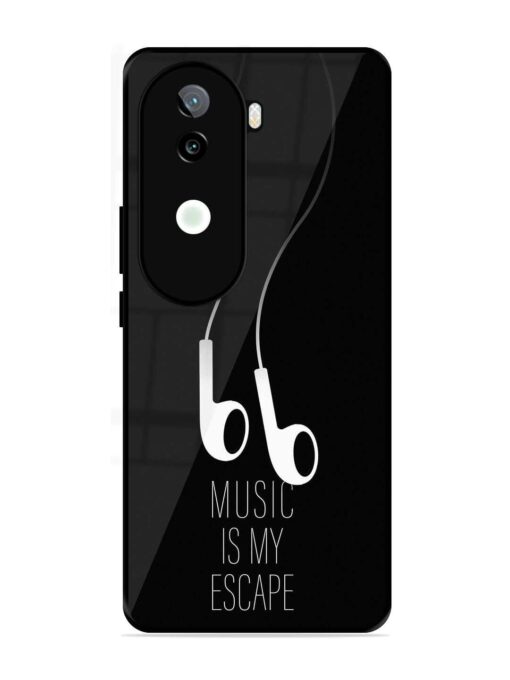 Music Is My Escape Glossy Metal Phone Cover for Iqoo Z9S (5G)