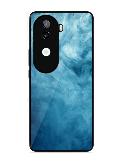 Blue Smoke Art Glossy Metal Phone Cover for Iqoo Z9S (5G)