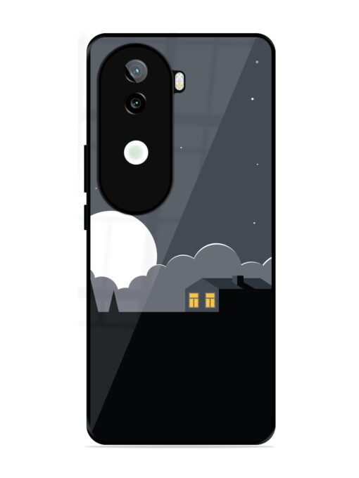 Full Moon Vector Art Glossy Metal Phone Cover for Iqoo Z9S (5G)