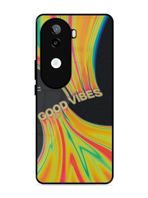 Good Vibes Glossy Metal Phone Cover for Iqoo Z9S (5G)