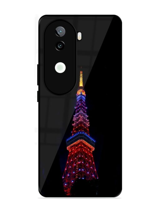 Eiffel Tower Night View Glossy Metal Phone Cover for Iqoo Z9S (5G)