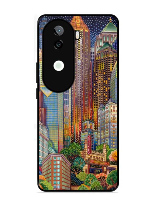 Cityscapes Art Glossy Metal Phone Cover for Iqoo Z9S (5G)