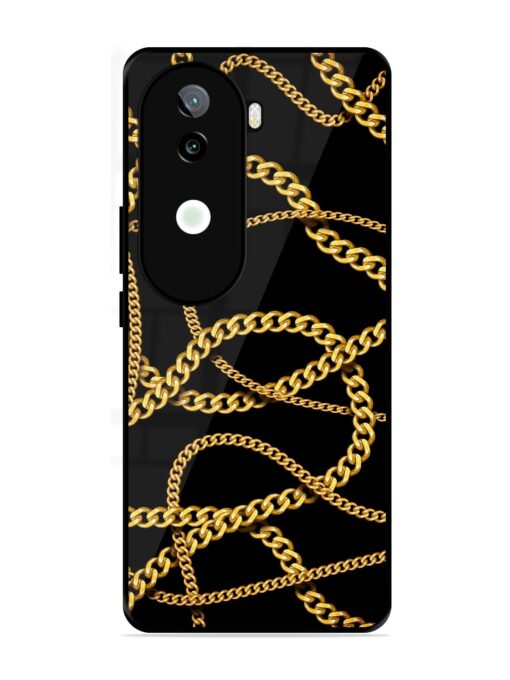 Decorative Golde Chain Glossy Metal Phone Cover for Iqoo Z9S (5G)