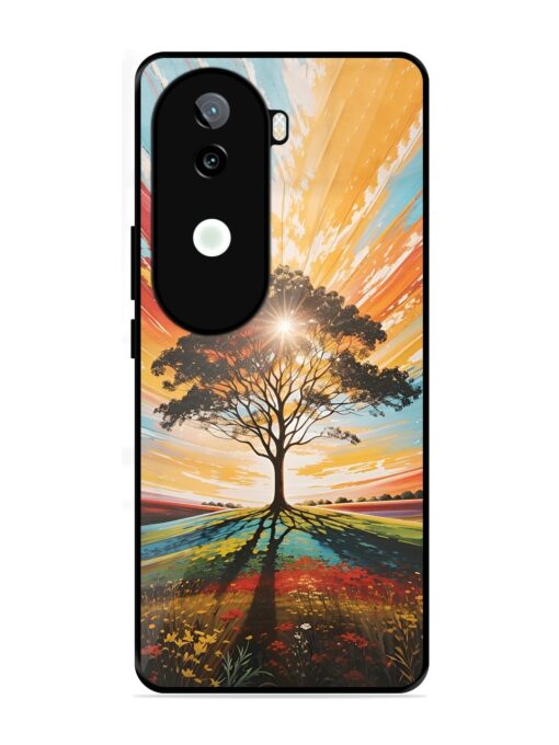 Abstract Tree Colorful Art Glossy Metal Phone Cover for Iqoo Z9S (5G) Zapvi