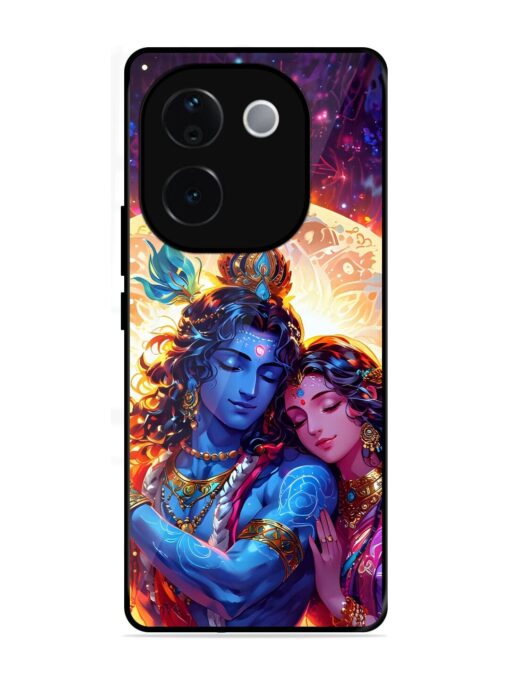 Radha Krishna Art Glossy Metal Phone Cover for Iqoo Z9S Pro (5G)