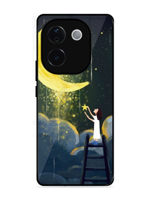 Moonlight Healing Night Illustration Glossy Metal TPU Phone Cover for Iqoo Z9S Pro (5G)