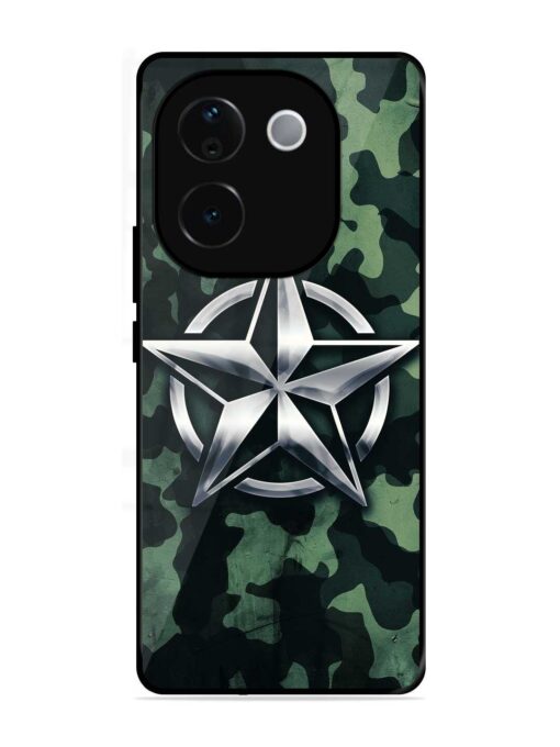 Indian Army Star Design Glossy Metal Phone Cover for Iqoo Z9S Pro (5G)