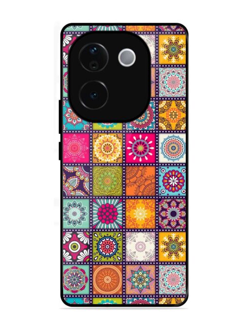 Seamless Pattern Vintage Glossy Metal Phone Cover for Iqoo Z9S Pro (5G)