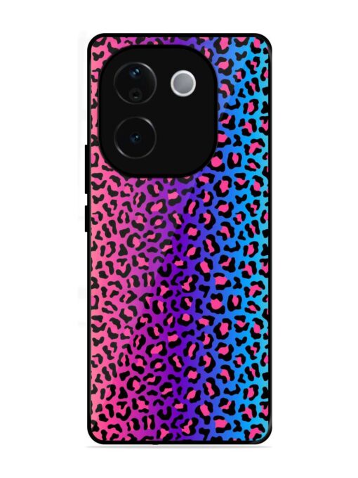 Colorful Leopard Seamless Glossy Metal Phone Cover for Iqoo Z9S Pro (5G) Zapvi