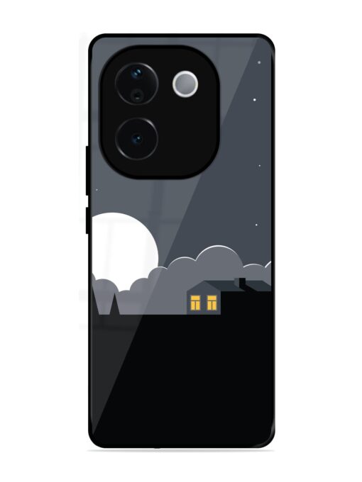 Full Moon Vector Art Glossy Metal Phone Cover for Iqoo Z9S Pro (5G)