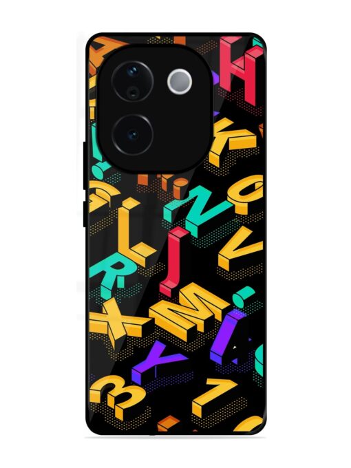 Seamless Pattern With Letters Glossy Metal Phone Cover for Iqoo Z9S Pro (5G)