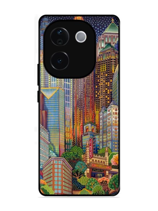 Cityscapes Art Glossy Metal Phone Cover for Iqoo Z9S Pro (5G)