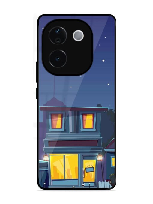 Vector Night House Glossy Metal Phone Cover for Iqoo Z9S Pro (5G)