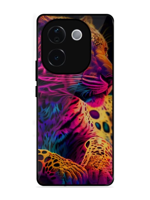 Leopard Art Glossy Metal Phone Cover for Iqoo Z9S Pro (5G)