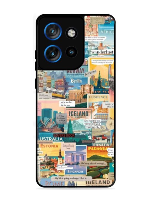 Travel Inspiration Collage Glossy Metal Phone Cover for Motorola Moto Edge 50 Neo (5G)