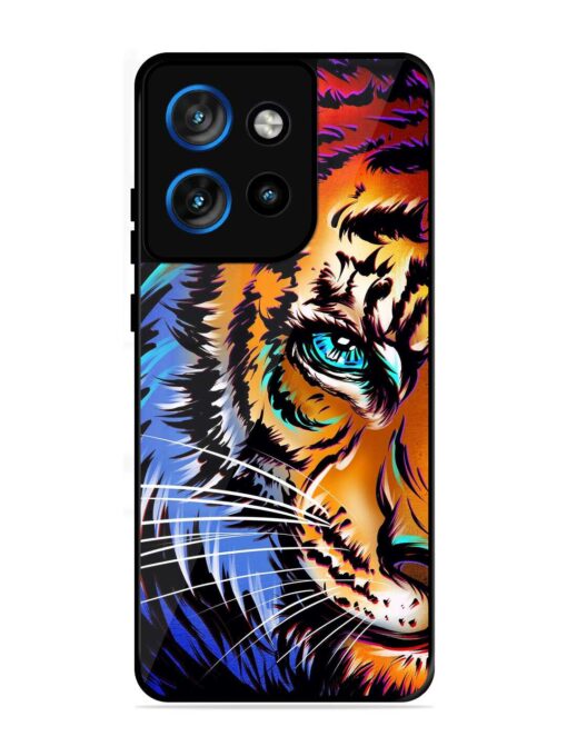 Colorful Lion Art Glossy Metal Phone Cover for Motorola Moto Edge 50 Neo (5G)