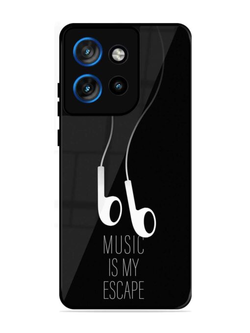 Music Is My Escape Glossy Metal Phone Cover for Motorola Moto Edge 50 Neo (5G)