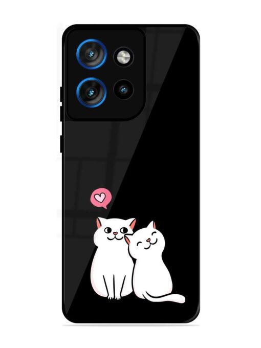 Cat Love Glossy Metal Phone Cover for Motorola Moto Edge 50 Neo (5G) Zapvi