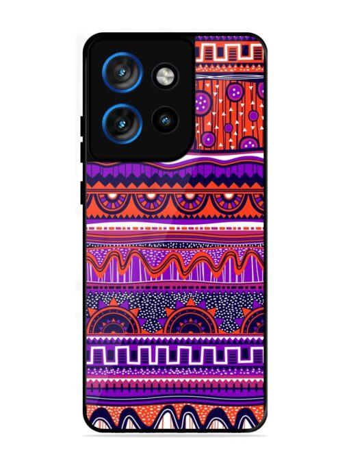 Ethnic Seamless Pattern Glossy Metal TPU Phone Cover for Motorola Moto Edge 50 Neo (5G)