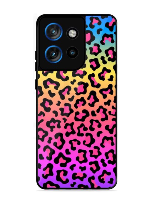 Neon Rainbow Colored Glossy Metal Phone Cover for Motorola Moto Edge 50 Neo (5G)