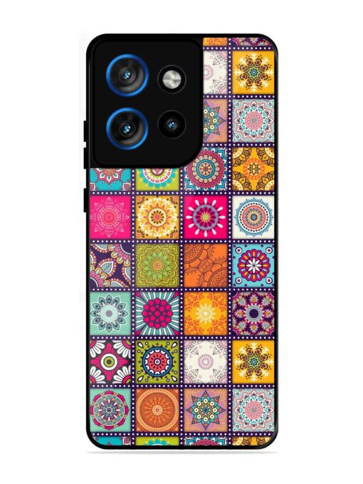 Seamless Pattern Vintage Glossy Metal Phone Cover for Motorola Moto Edge 50 Neo (5G)