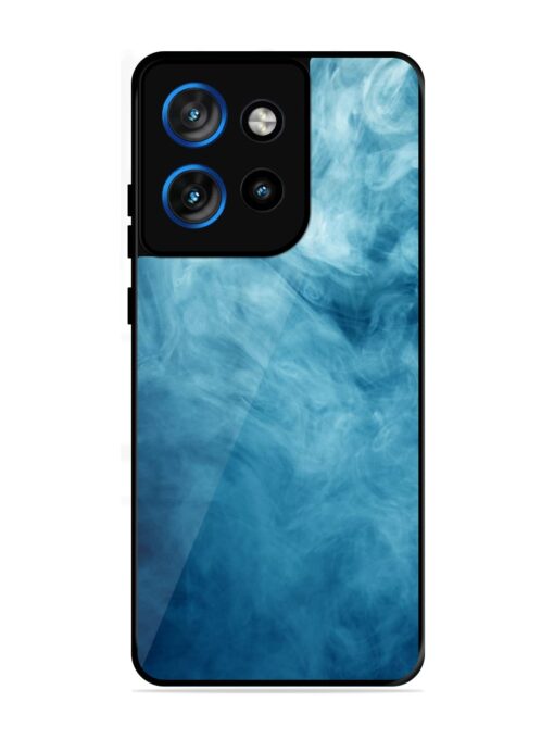 Blue Smoke Art Glossy Metal Phone Cover for Motorola Moto Edge 50 Neo (5G)