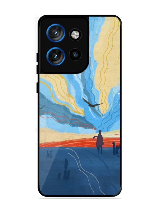 Minimal Abstract Landscape Glossy Metal Phone Cover for Motorola Moto Edge 50 Neo (5G)