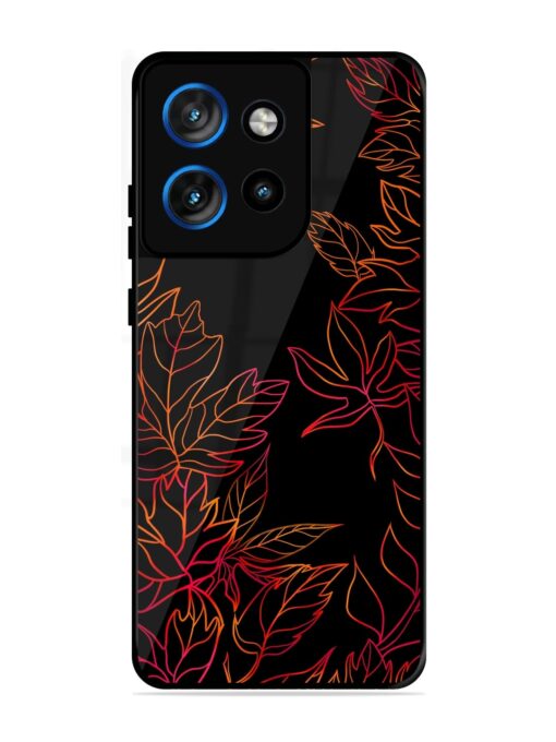 Red Floral Pattern Glossy Metal Phone Cover for Motorola Moto Edge 50 Neo (5G)