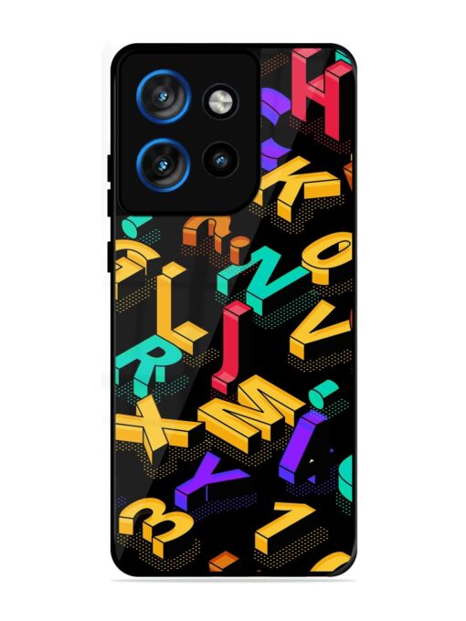 Seamless Pattern With Letters Glossy Metal Phone Cover for Motorola Moto Edge 50 Neo (5G)