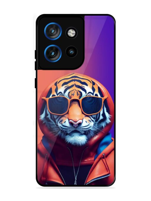 Tiger Animation Glossy Metal Phone Cover for Motorola Moto Edge 50 Neo (5G)