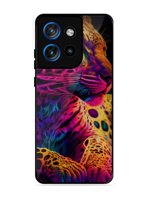 Leopard Art Glossy Metal Phone Cover for Motorola Moto Edge 50 Neo (5G)