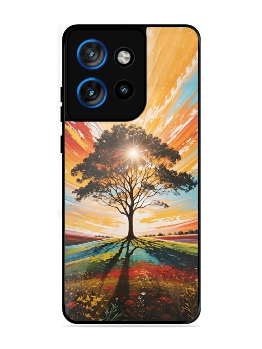 Abstract Tree Colorful Art Glossy Metal Phone Cover for Motorola Moto Edge 50 Neo (5G) Zapvi