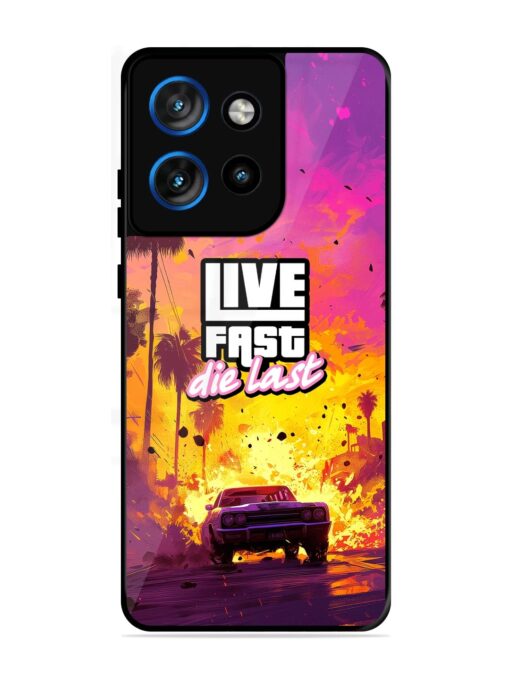 Live Fast Glossy Metal Phone Cover for Motorola Moto Edge 50 Neo (5G)