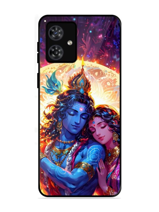 Radha Krishna Art Glossy Metal Phone Cover for Motorola Moto G54 (5G) Zapvi