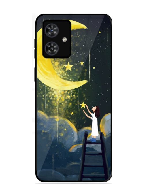 Moonlight Healing Night Illustration Glossy Metal TPU Phone Cover for Motorola Moto G54 (5G) Zapvi