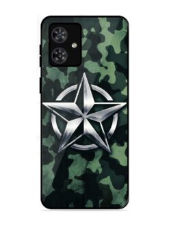 Indian Army Star Design Glossy Metal Phone Cover for Motorola Moto G54 (5G)
