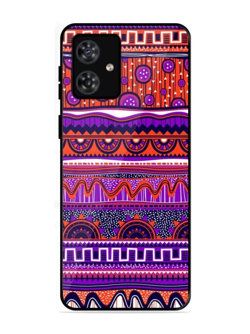 Ethnic Seamless Pattern Glossy Metal TPU Phone Cover for Motorola Moto G54 (5G) Zapvi