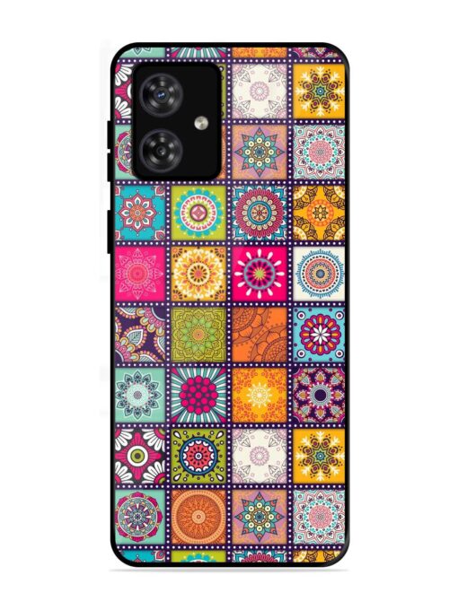 Seamless Pattern Vintage Glossy Metal Phone Cover for Motorola Moto G54 (5G) Zapvi