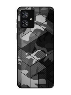 Hexagonal Pattern Glossy Metal Phone Cover for Motorola Moto G54 (5G)