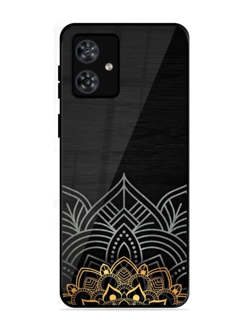 Decorative Golden Pattern Glossy Metal Phone Cover for Motorola Moto G54 (5G)