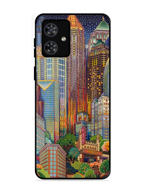 Cityscapes Art Glossy Metal Phone Cover for Motorola Moto G54 (5G)